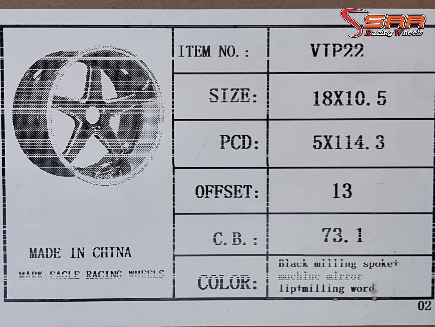 OASIS VIP22 B-1SE ขอบ18 หน้า9.5 หลัง10.5 5H114.3 ราคาพิเศษ