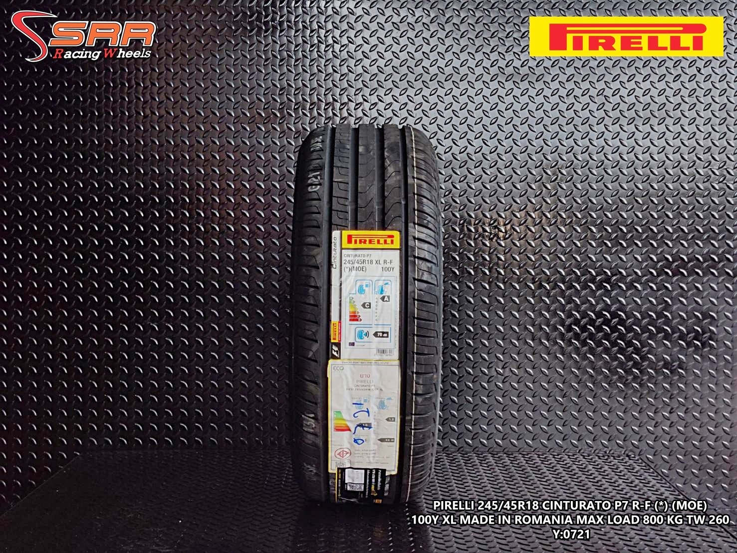PIRELLI CINTURATO P7 (MOE) R-F 245/45R18 ยางรันแฟลต ยางปี23 ราคาพิเศษ