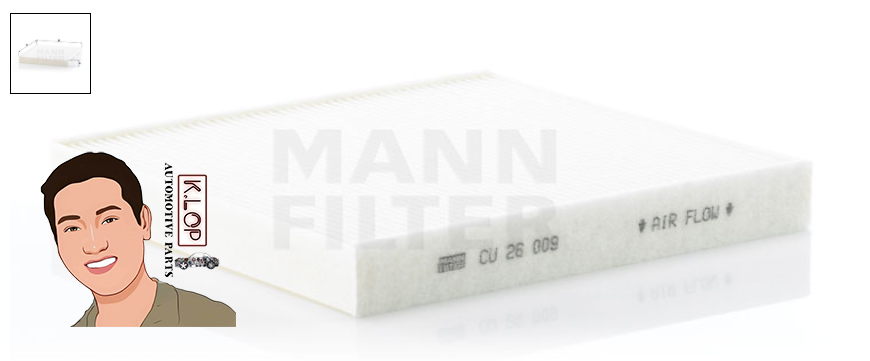 CU26009 ไส้กรองแอร์ AUDI Q2 35 TFSI : 1.4 CC / TT Coupe 45 TFSI : 2.0 CC : MANN-FILTER แท้นำเข้ายุโรป
