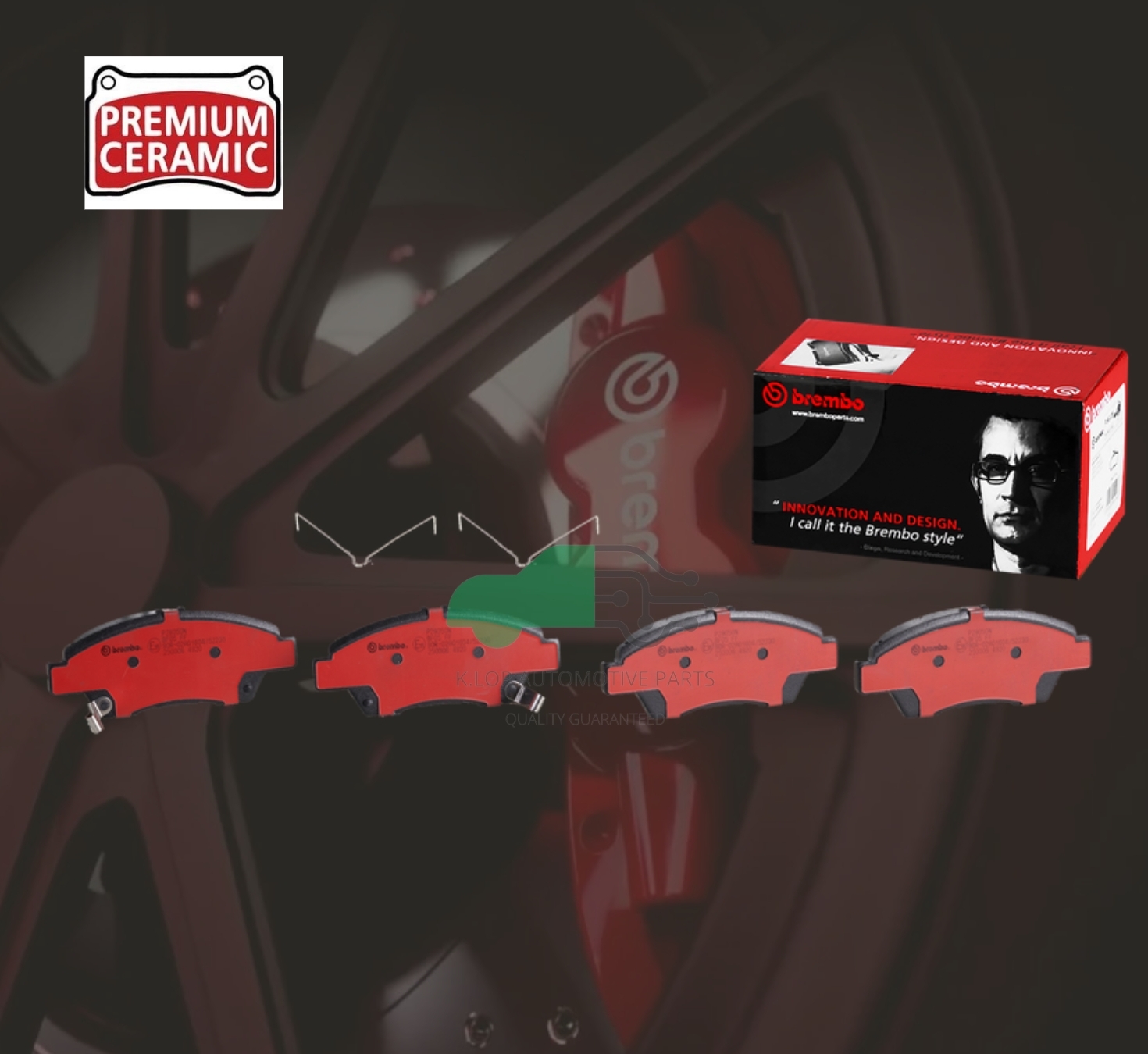 P28 050N ผ้าเบรกหน้า (แท้ BREMBO รุ่น Ceramic) CITY GM (CNG), (1.5 VTEC ปี15-18)/NEW CITY 1.0 TURBO 2020/JAZZ GK (1.5 VTEC)