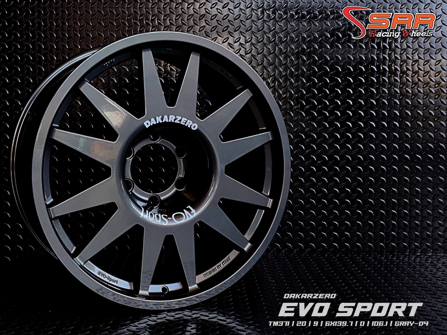 EVO SPORT ล้อไทย ขอบ20 นิ้ว 6H139.7 ET0 GRAY-D4 มีจำหน่ายที่SRR