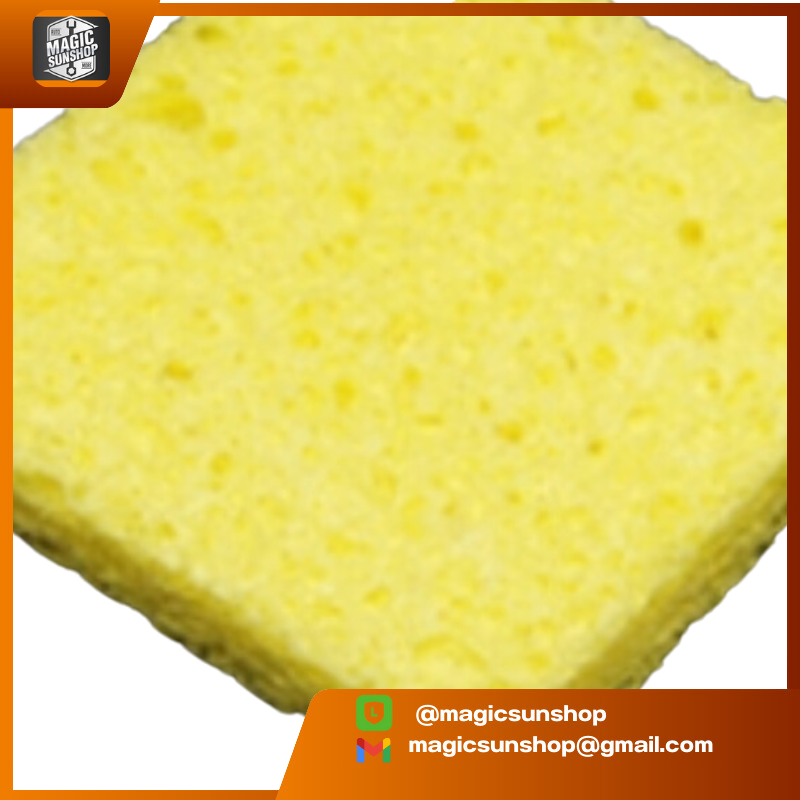 ฟองน้ำหัวแร้ง Soldering Head Cleaning Sponge Pad 64x64x12mm Yellow