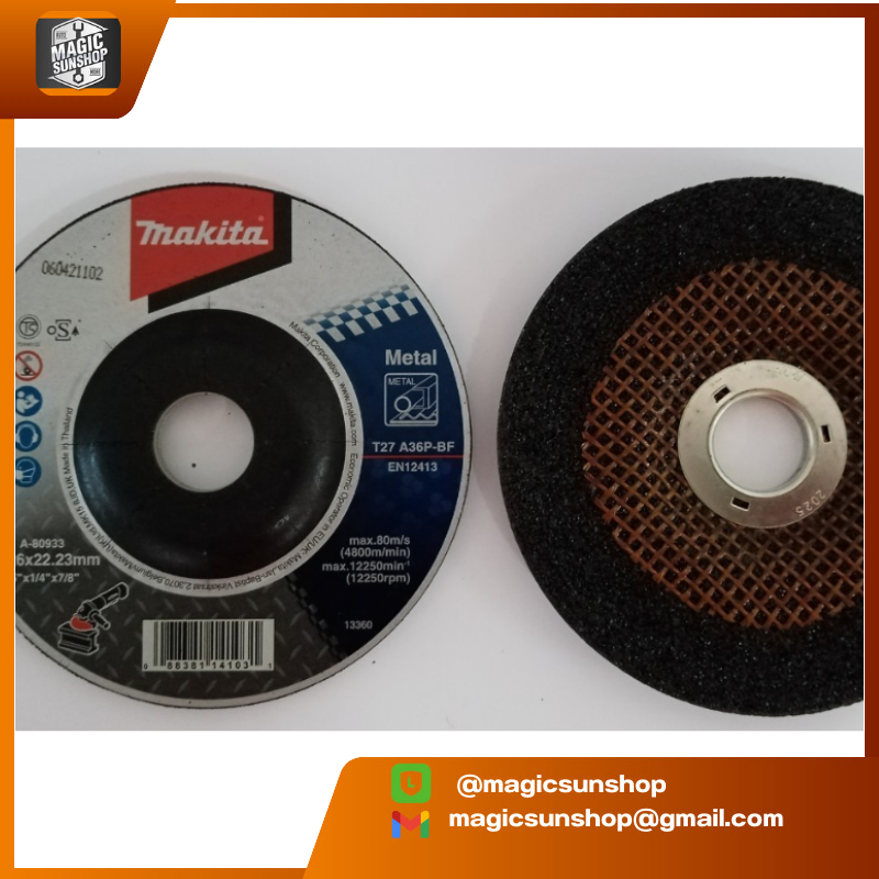 MAKITA แผ่นเจียร์ 5X6มิล หนาA36 A-80933 ดำ