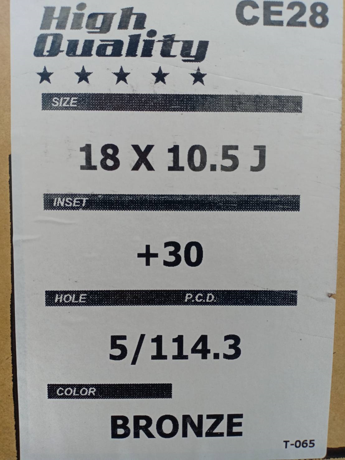 CE28 SPP ขอบ18 หน้า9.5 หลัง10.5 5x114.3 สเปกกระบะซิ่ง สีBRONZE