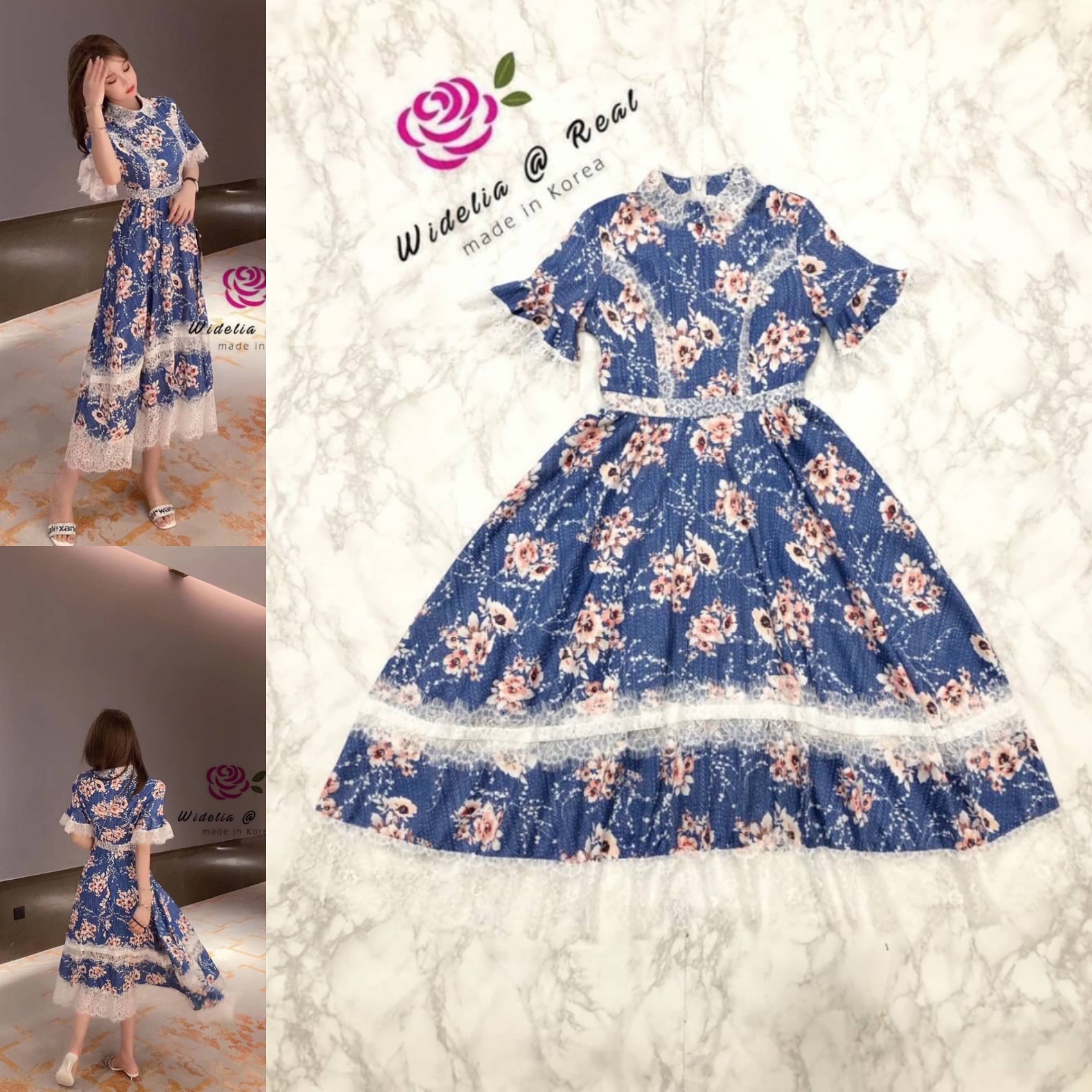 Korea Maxi Dress แม็กซี่เดรสแขนสั้น ตัวนี้น่ารักมากค่ะ