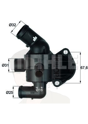 TI 15 87 วาล์วน้ำ+เสื้อ 2.0TDI / Q3 ปี12 03L121111AE (ยี่ห้อ MAHLE)
