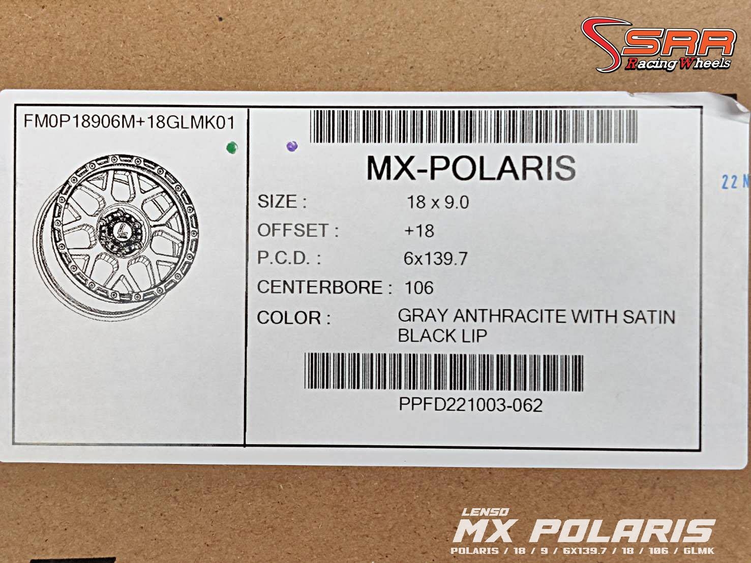 LENSO MX-POLARIS ขอบ18 6x139.7 ET18 มีทั้งหมด 3สี ราคาพิเศษ