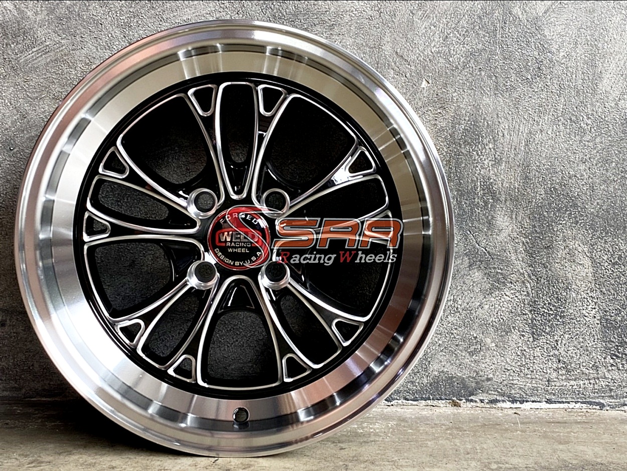 WELD HF888 15x7 4x100 ET+30 BLACK POLISHED WITH MILLING