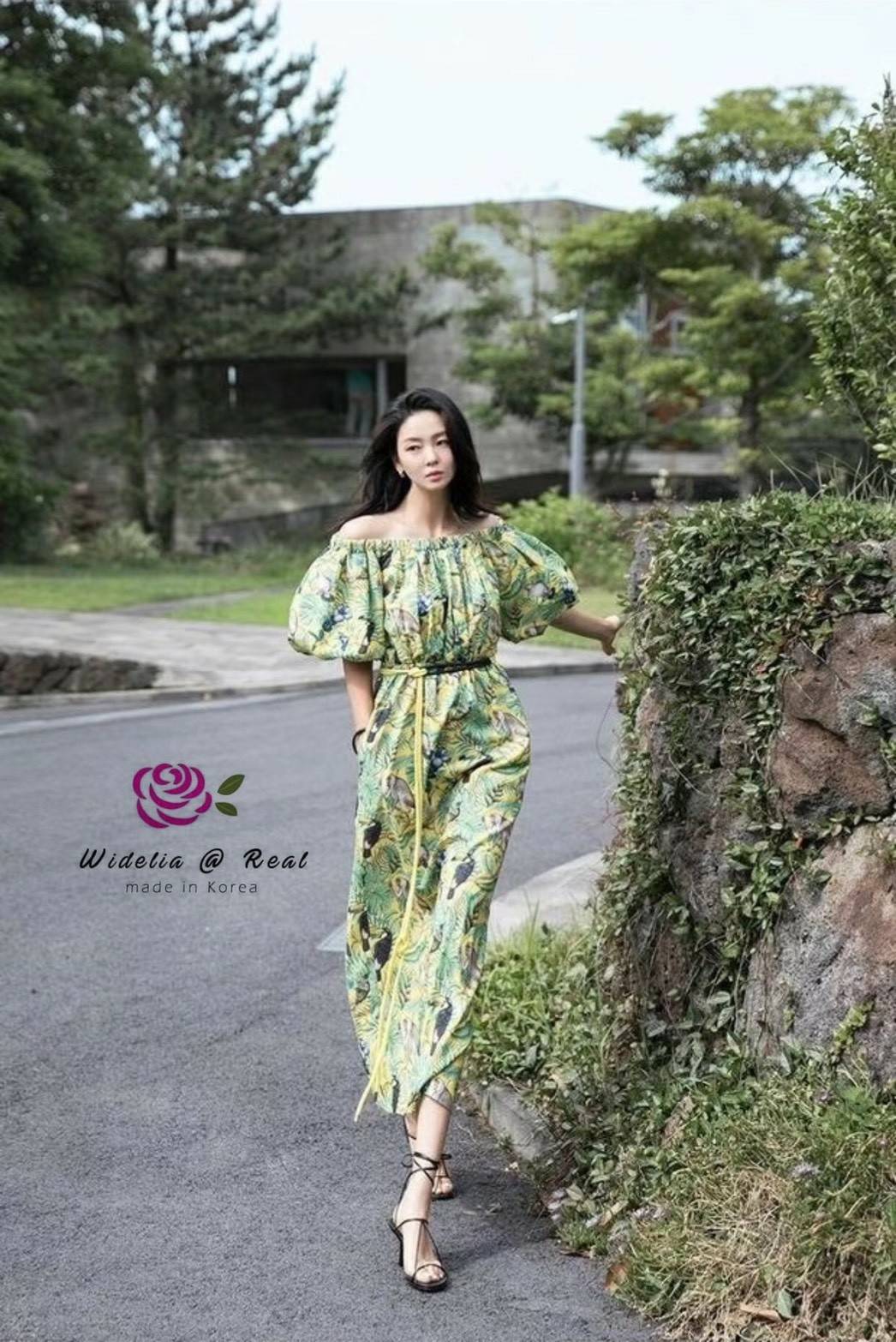 Korea Maxi Dress แม็กซี่เดรสตัวยาว ทรงปาดไหล่สวยปังมาก