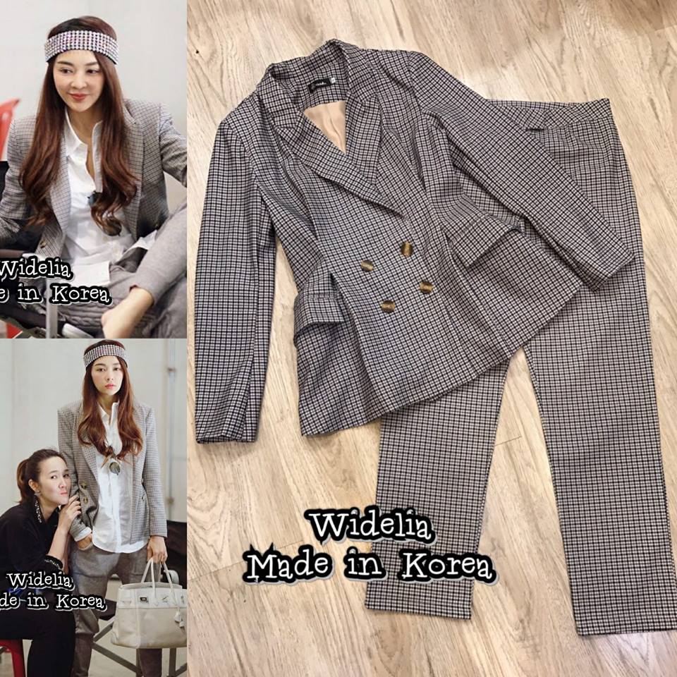 *พร้อมส่ง*Landmee' Set :: เสื้อสูทตัวสวยเก๋ ด้วยลายผ้าตารางสก๊อตเล็กสีสุดคลู กับกางเกงทรงวินเทจหน่อยๆ