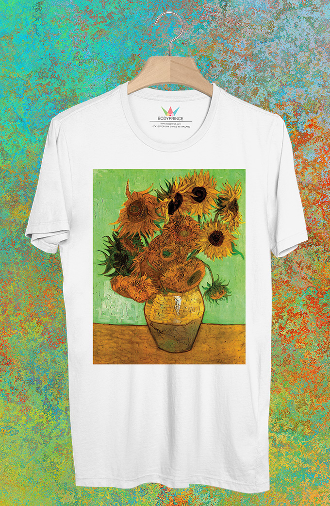 BP707 เสื้อยืด Still Life Vase with Twelve Sunflowers