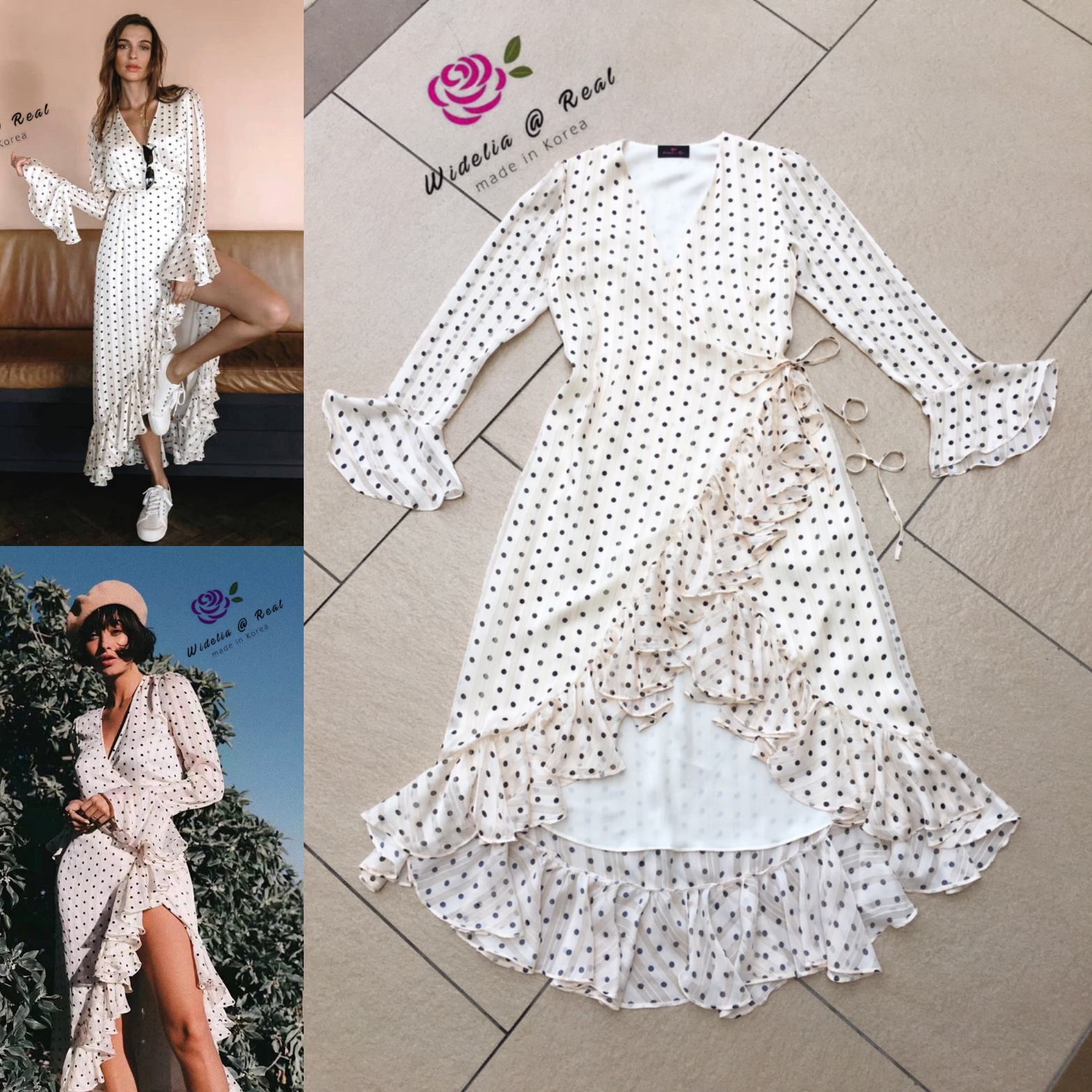 Zimmermann Dress เดรสแขนยาวลายจุดสุดปัง