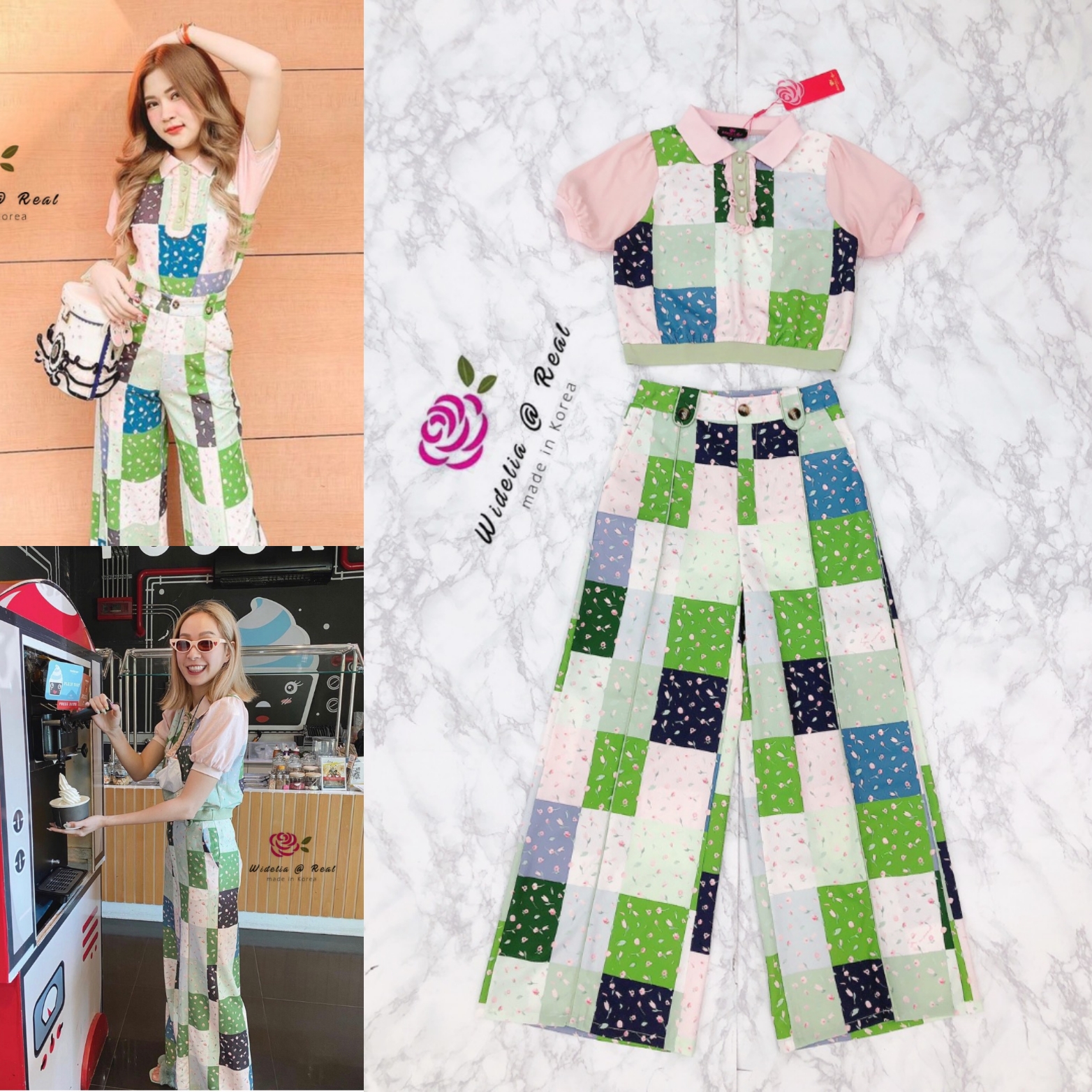 Lyn Set Top+Pant เซ็ทเสื้อแขนสั้นกับกางเกงขายาว