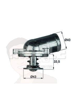 TI 22 71 วาลว์น้ำ+เสื้อ BENZ M111 / C180-220 W202 W210 Musso 2.3 (ยี่ห้อ MAHLE)