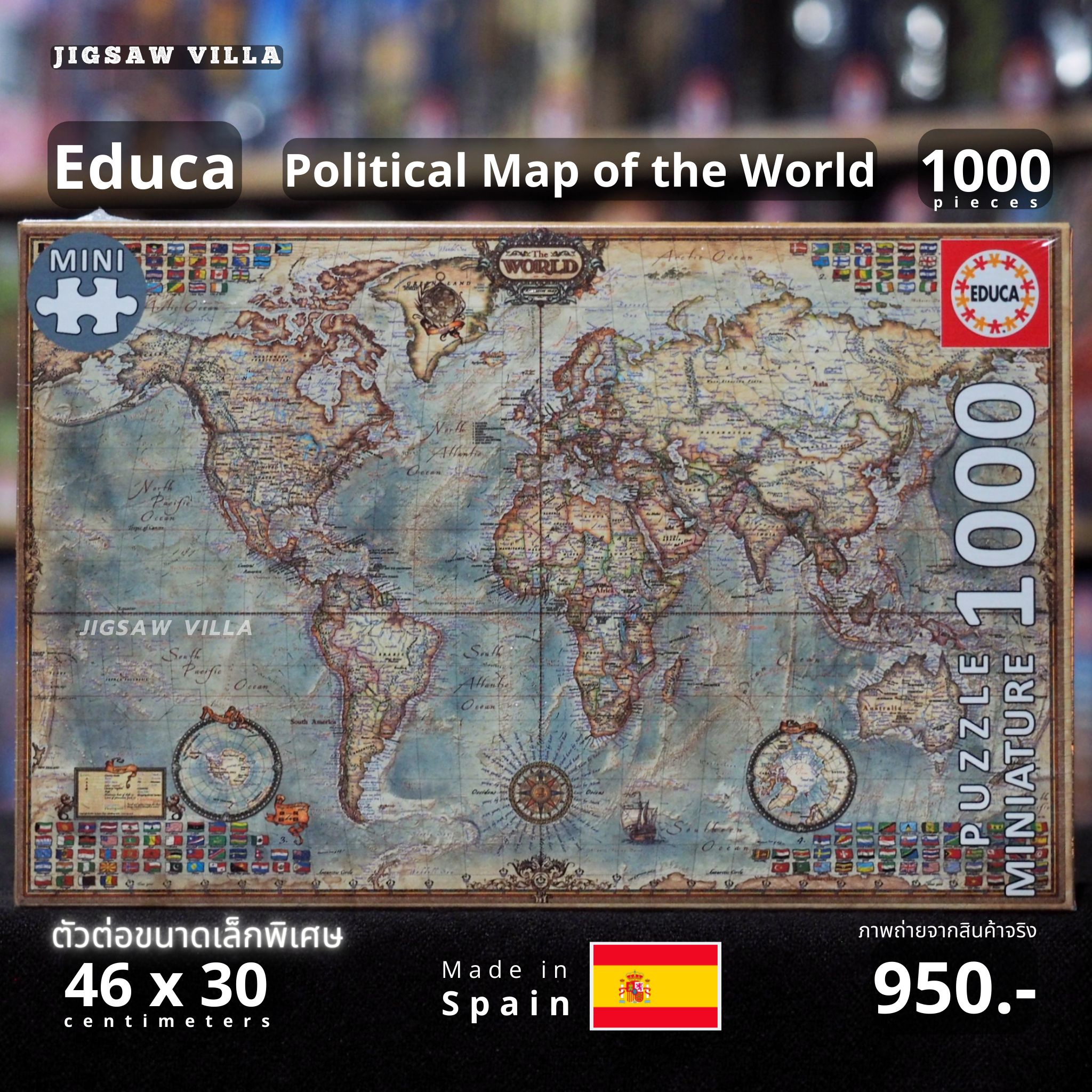 Educa - Political Map of the World (Miniature) 1000 pcs.