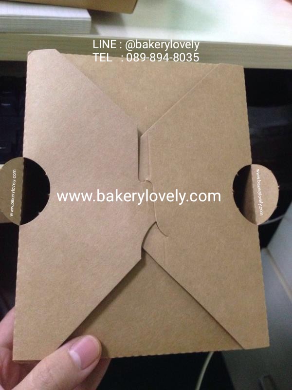 กล่องกระดาษฝาเปิดบน สีน้ำตาล 1,400 ml ใส่ของทอด