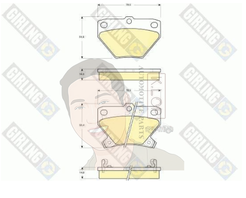 ผ้าเบรกหลัง Girling แท้ R.PAD TOYOTA ALTIS 1.8 (คุณภาพดีมาตรฐาน การันตีโดยเครอปอะไหล่ยนต์)