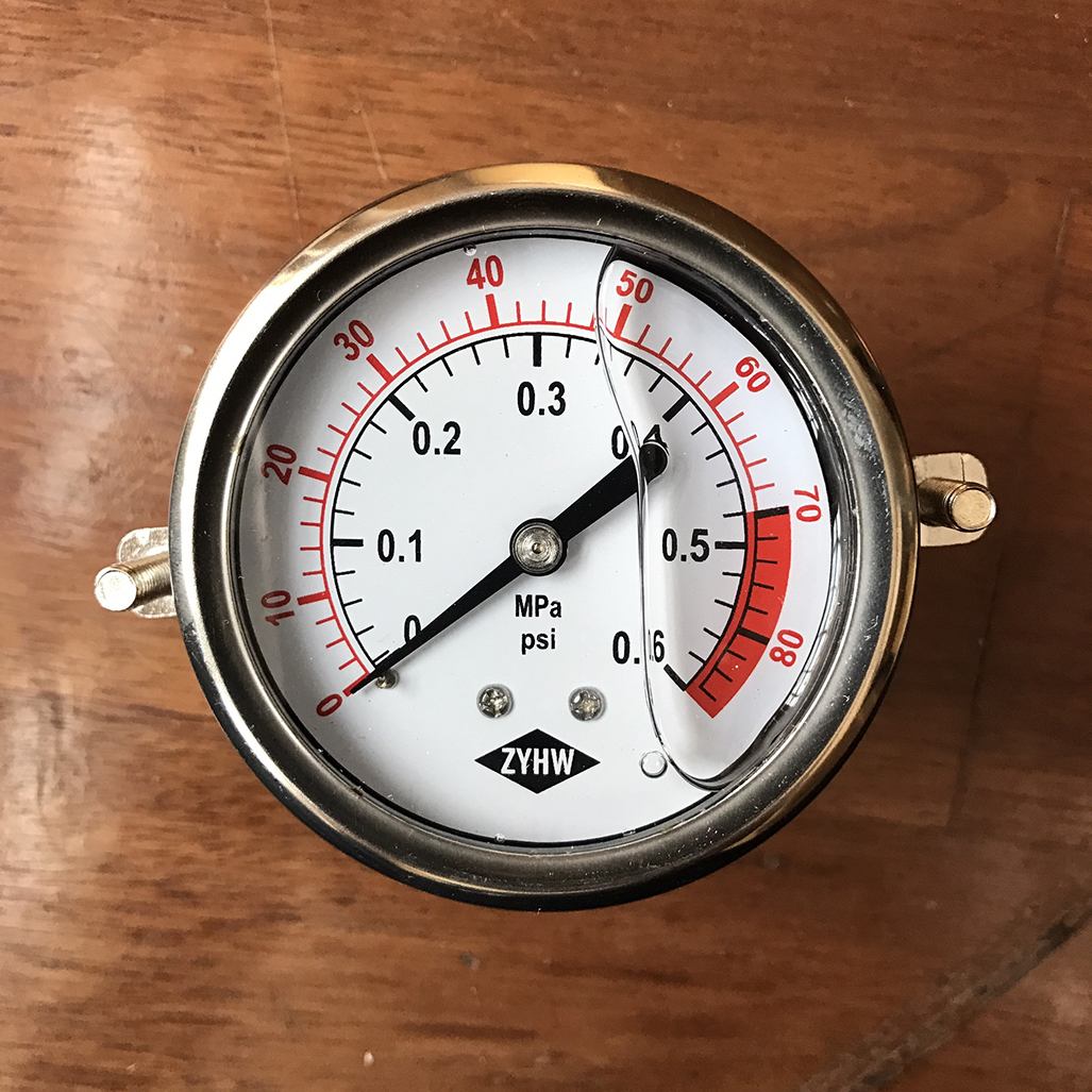 Pressure Gauge เกจ์วัดแรงดัน 0-80 PSI (5.5 bar) เกลียวยึดหลัง