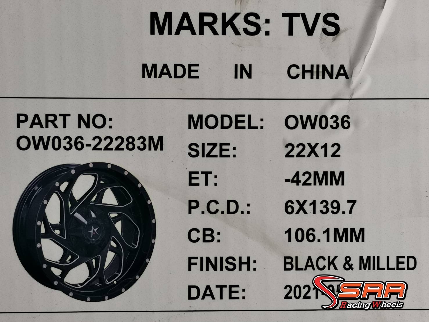 OASIS OW036 ขอบ22 6H139.7 ET-42 BLACK-MILLED ราคาพิเศษ