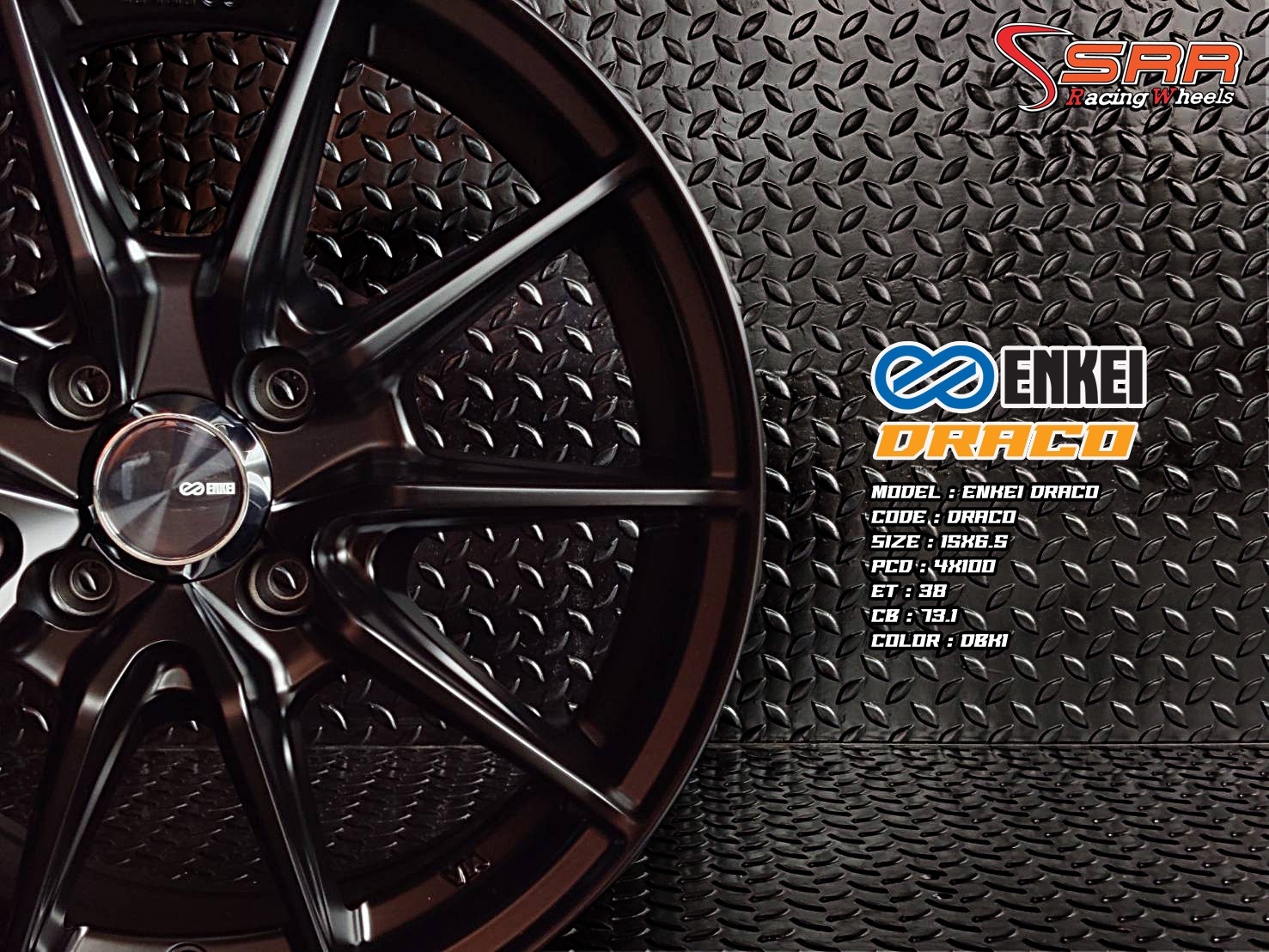 ENKEI DRACO ขอบ15 4H100 ET38 DBK1 มีจำหน่ายที่ร้านSRR