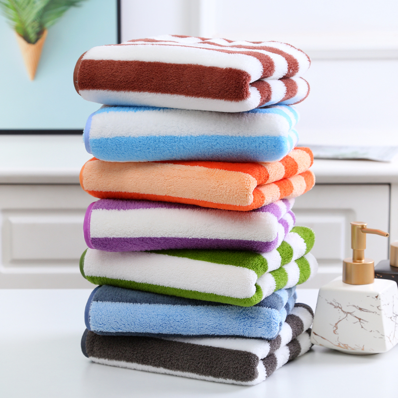 ผ้าเช็ดผมขนเป็ดลายริ้ว รุ่นพิเศษหนานุ่ม (1โหล)