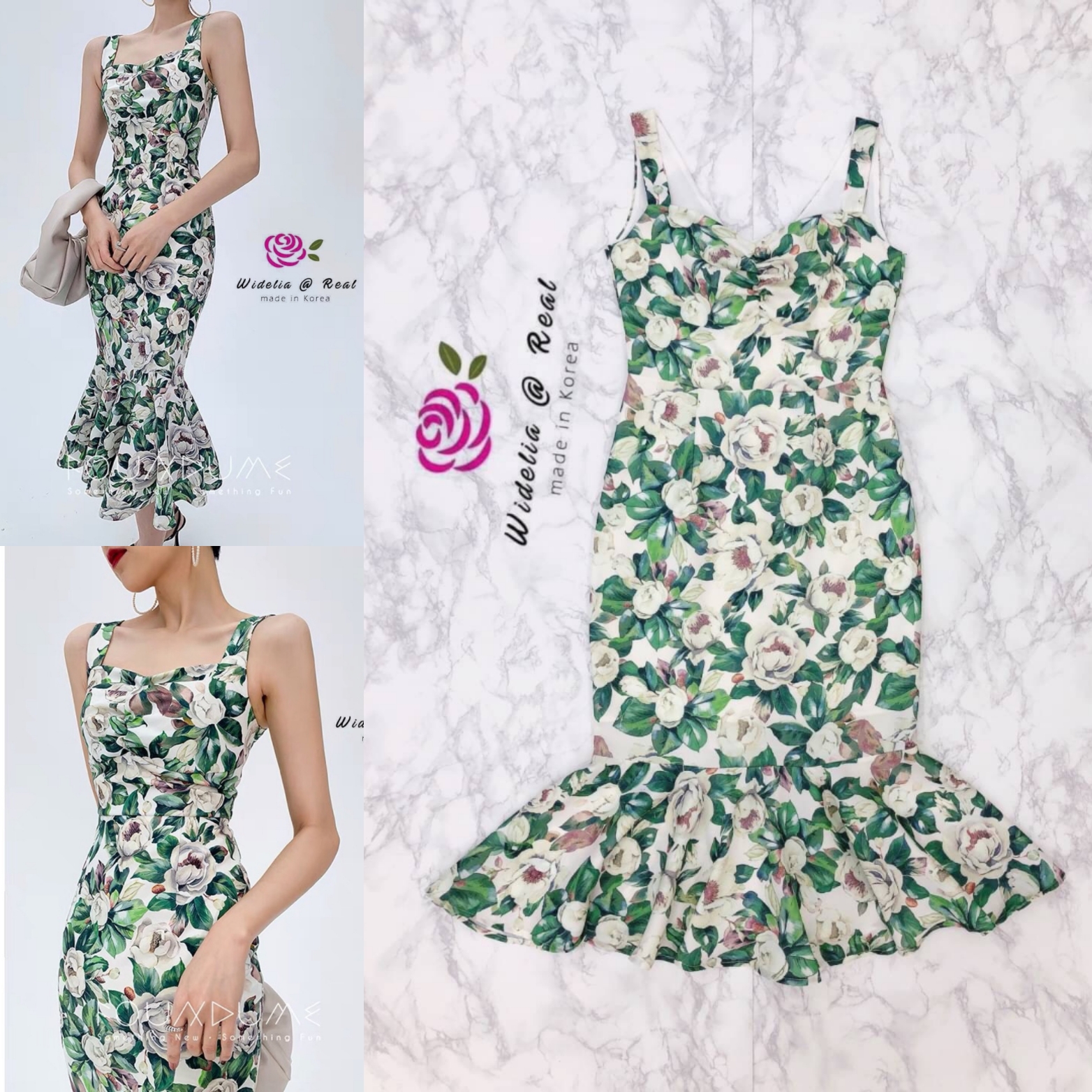 Korea Dress เดรสสายเดี่ยวทรงเข้ารูปแสนสวย