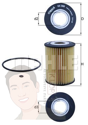 OX 380D กรองน้ำมันเครื่อง BENZ OM642 ดีเซล / W204 C218 W211 W212 ยี่ห้อ MAHLE