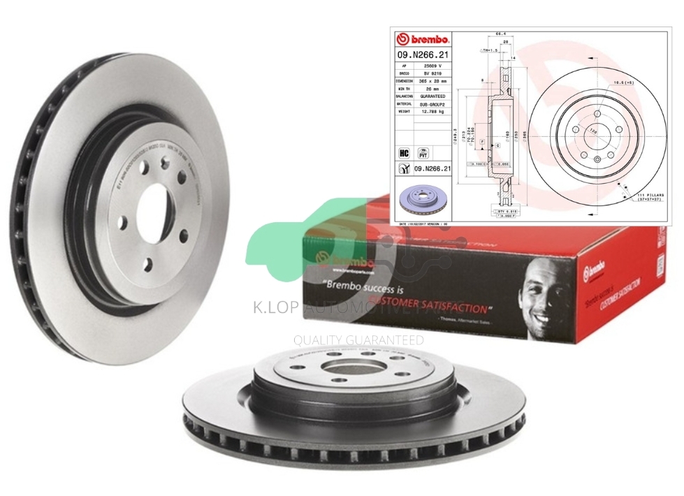 09 N266 21 จานเบรคหลัง (ยี่ห้อ BREMBO) รุ่น Tesla 5รู Model S (5Y JS)
