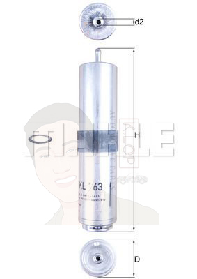 KL 763D กรองเชื้อเพลิง BMW ดีเซล / / 3 (E90), X1 (E84), X3 (F25), X4 (F26) ยี่ห้อ MAHLE