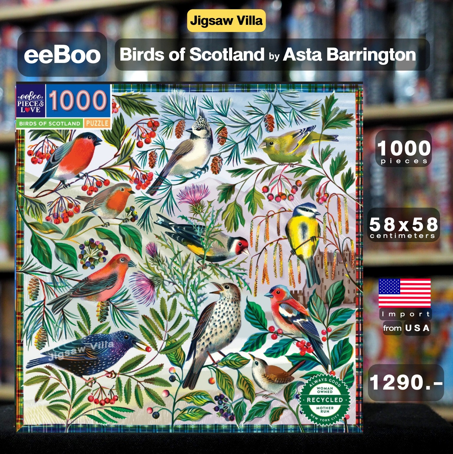 eeBoo - Birds of Scotland By Asta Barrington 1000 pcs.