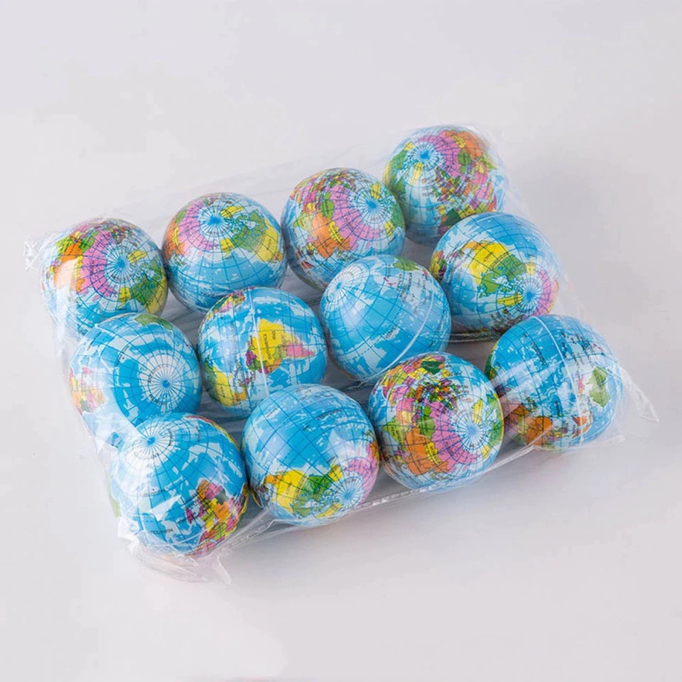 ลูกบอลนิ่ม บริหารมือ ลายแผนที่โลก