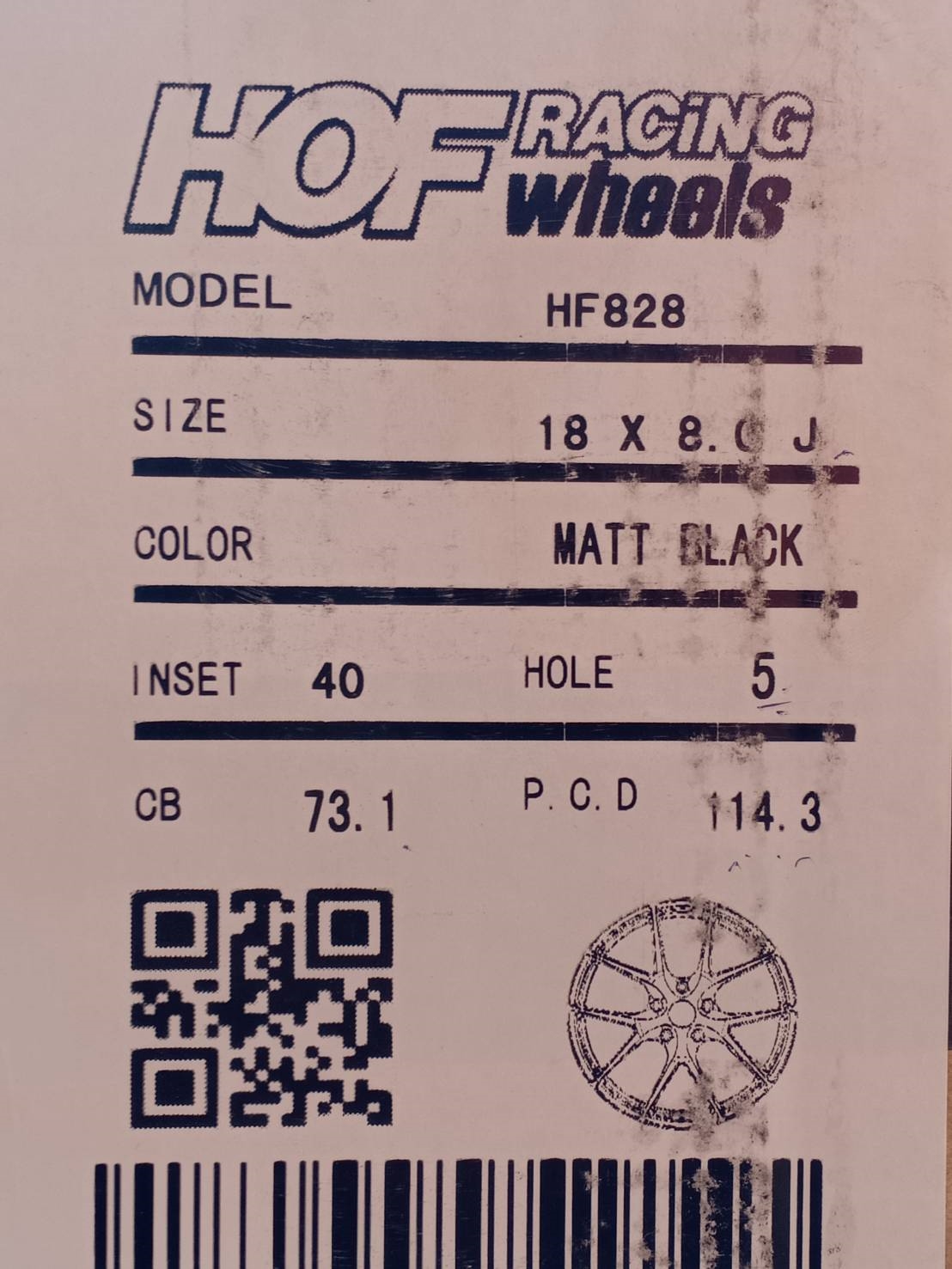 HRE HF828 ขอบ18 หน้า8 หลัง9 ET+40 5x114.3 MATT BLACK