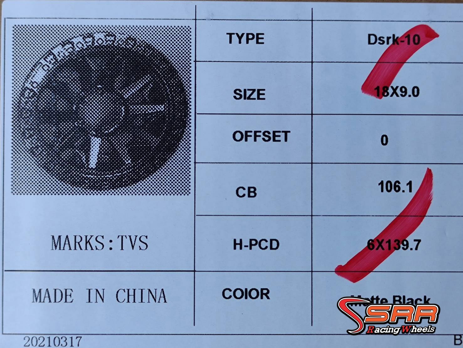 OASIS Dsrk-10 18x9 6H139.7 ET0 Matte Black ราคาพิเศษ