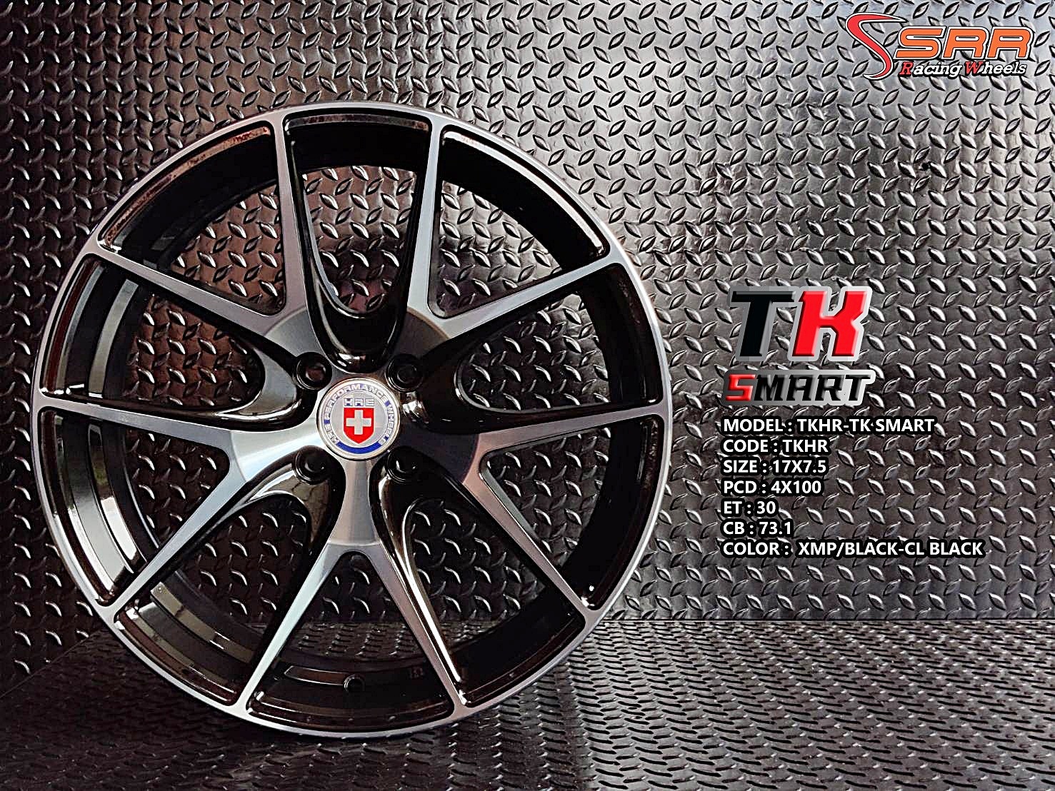 HRE TKHR ขอบ17 4H100 ET30 XMP/BLACK-CL BLACK ราคาพิเศษ