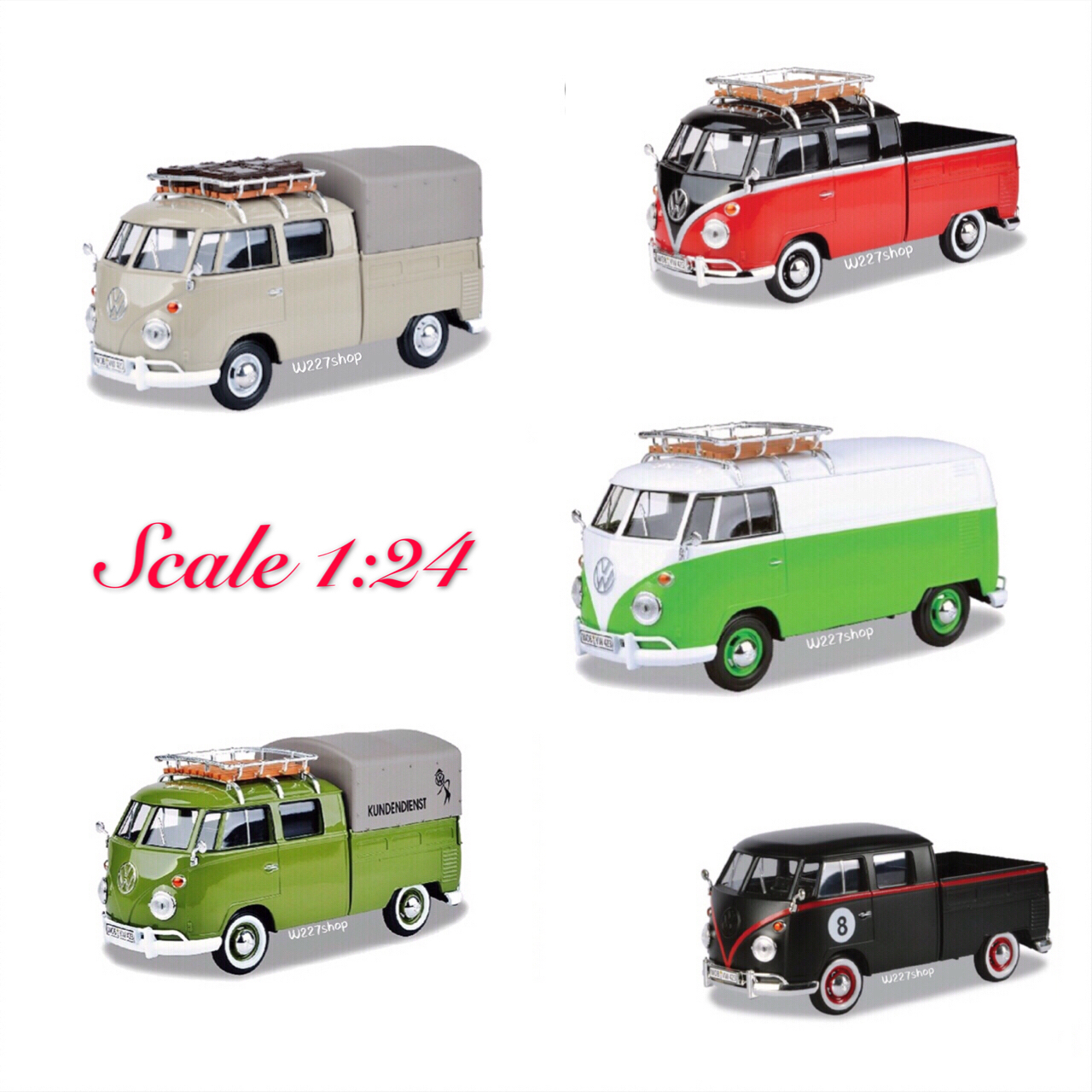รถโฟล์คตู้ Volkswagen bus scale 1:24 โมเดลรถเหล็ก (ปลีก-ส่ง)