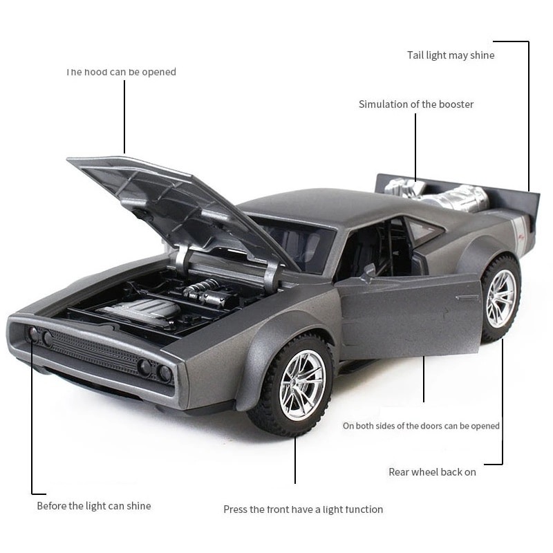 โมเดลรถเหล็ก Fast and Furious มีเสียง มีไฟ Scale 1:32 (ปลีก-ส่ง)
