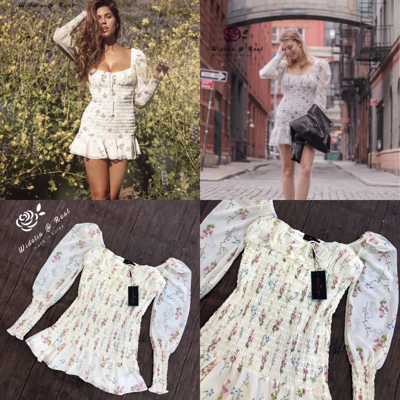 Forlove and lemon Dress เดรสแขนยาว เนื้อผ้าพิมพ์ลายทั้งตัว สวยมากมาย สีสันสดใสและคมชัดมากๆ