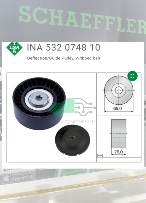 (INA) : ลูกรอก 65มม. BMW B47 N47 F30 F32 F10 F25 F26 F15