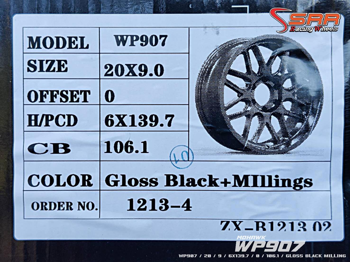 MOHAWK WP907 ขอบ20 6x139.7 ET0 Gloss Black Milling ราคาพิเศษ