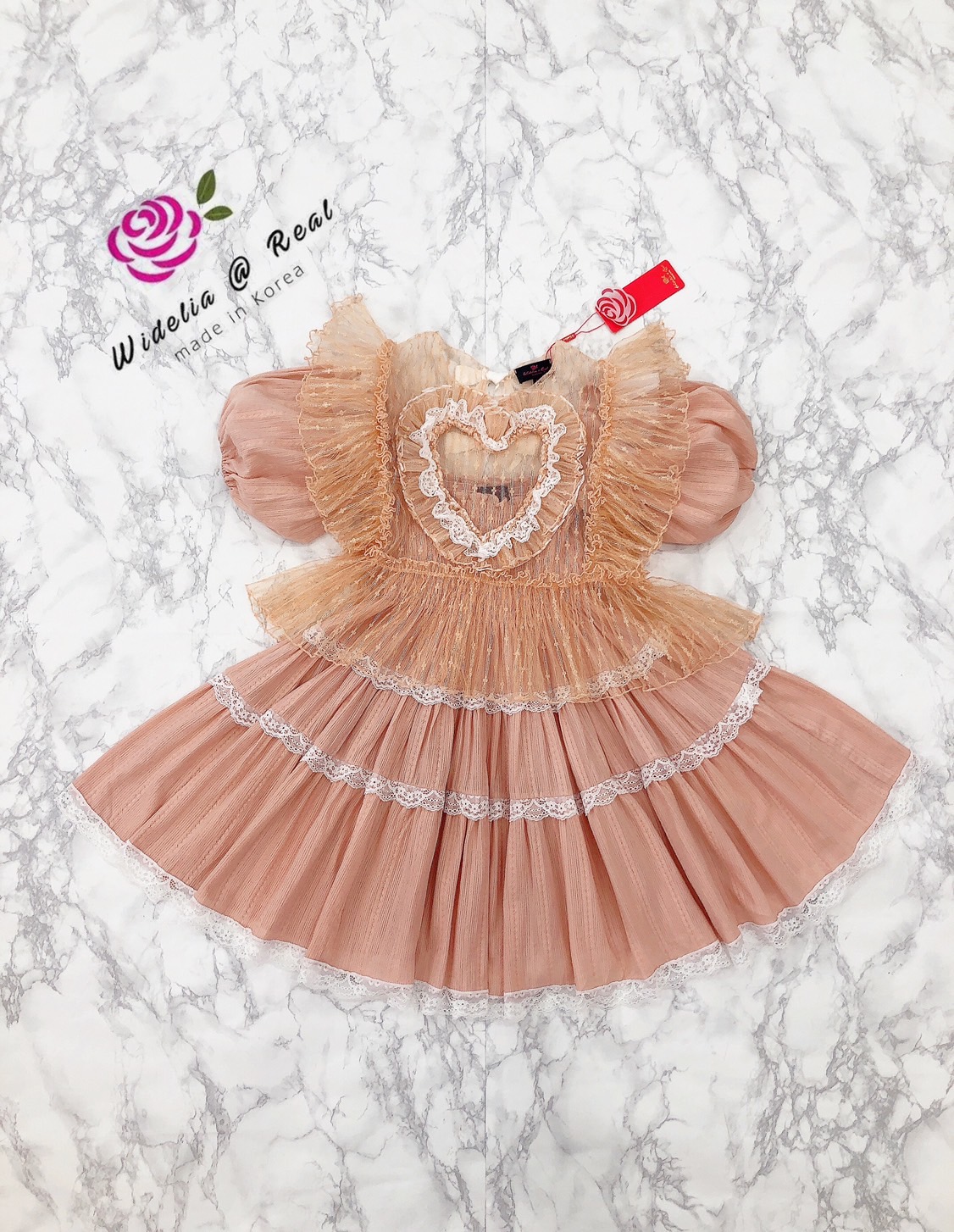 TandT Set Top&Mini dress เซ็ทเสื้อหัวใจกับมินิเดรสแขนพองแสนสวย
