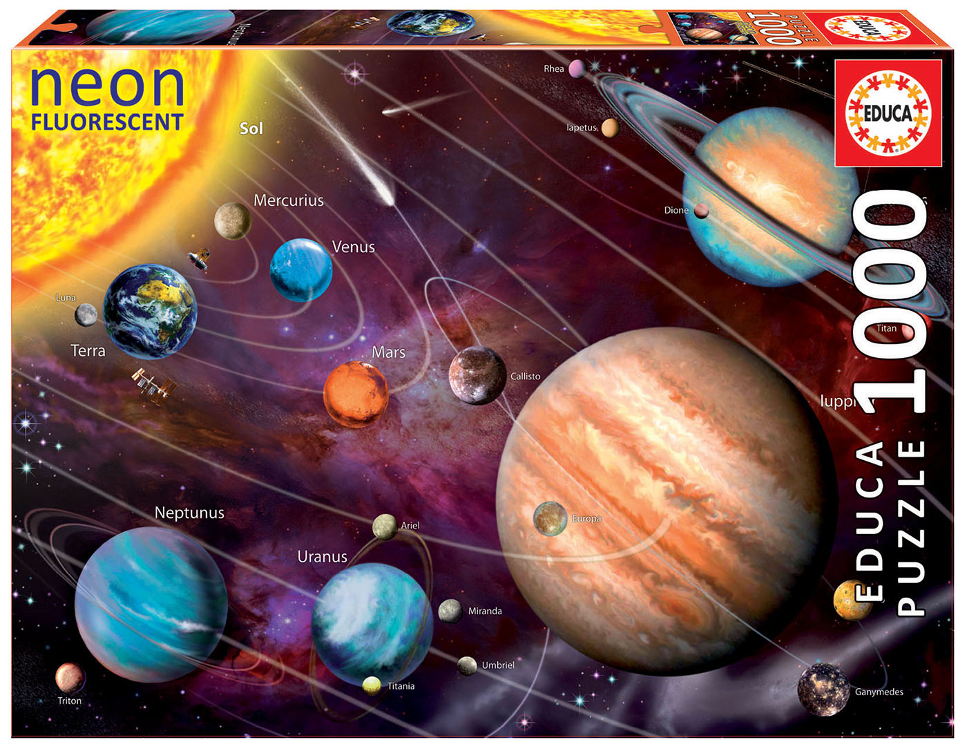 Educa - Solar System Neon (Glow in the Dark) 1000 pcs.