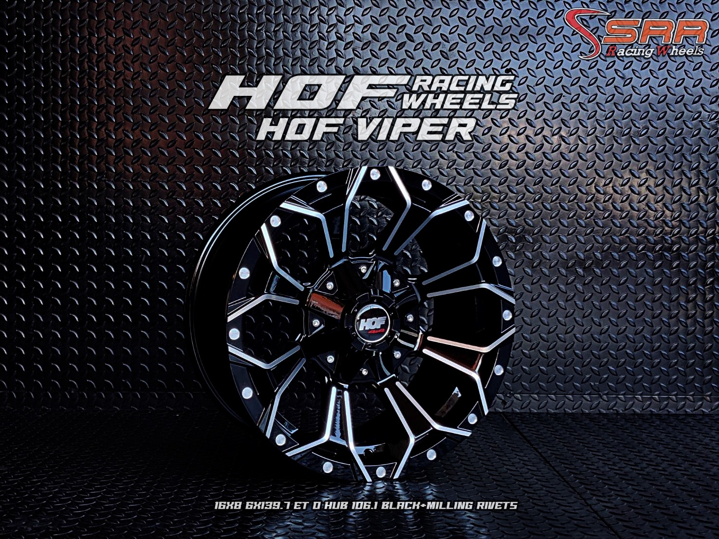 HOF VIPER ขอบ16 6H139.7 ET0 BLACK+MILLING RIVETS ราคาพิเศษ