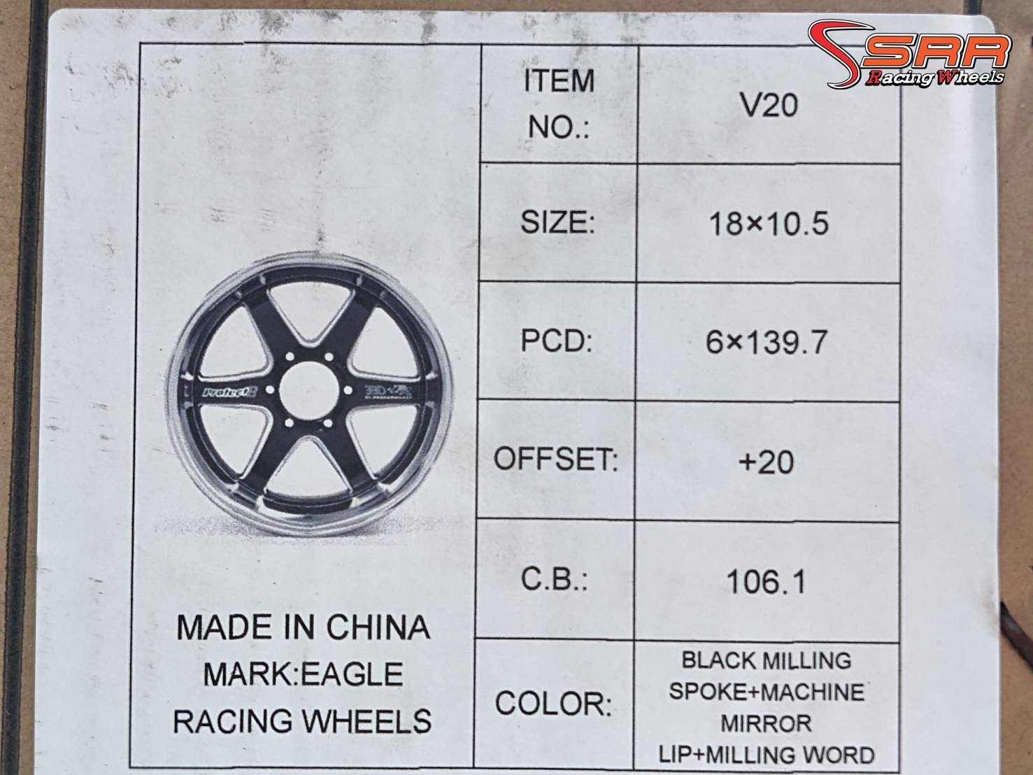 OASIS V20 B-1SE ขอบ18 หน้า9.5 หลัง10.5 6H139.7 ราคาพิเศษ