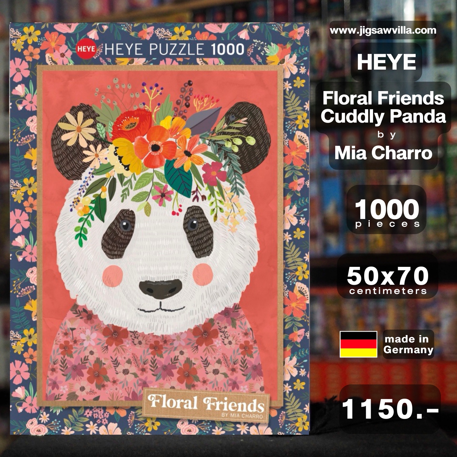 HEYE - Floral Friends : CUDDLY PANDA by Mia Charro 1000 pcs.