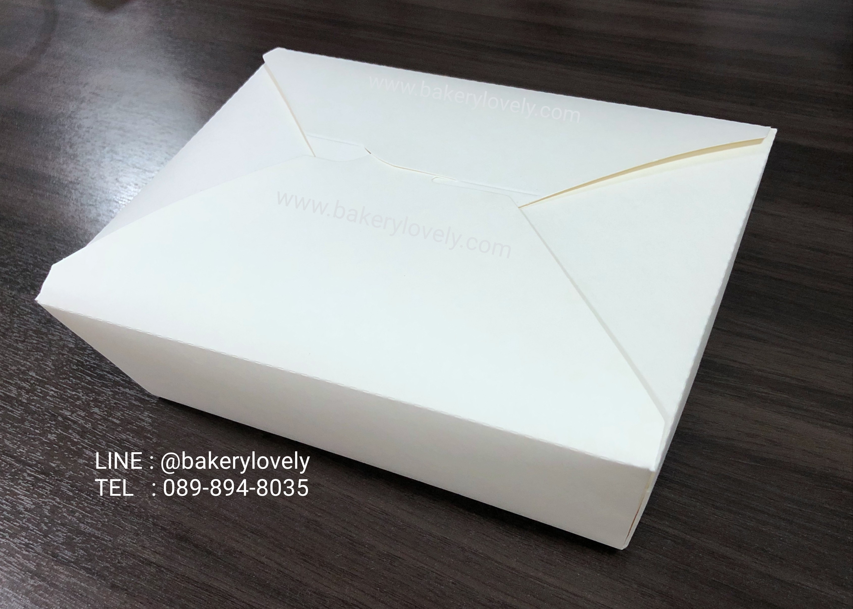 กล่องกระดาษใส่อาหาร สีขาว ฝาเปิดบน 2,000 ml