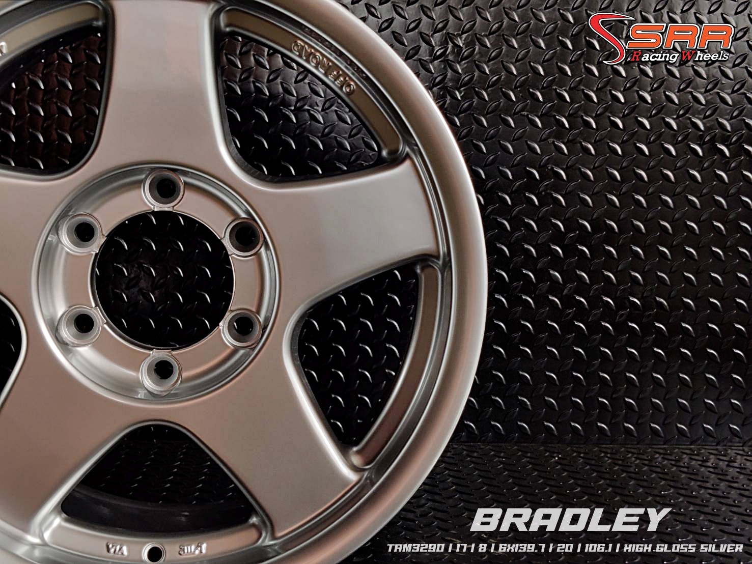 BRADLEY ล้อเบดเล่ย์ ขอบ17x8.0 6H139.7 ET20 HIGH GLOSS SILVER