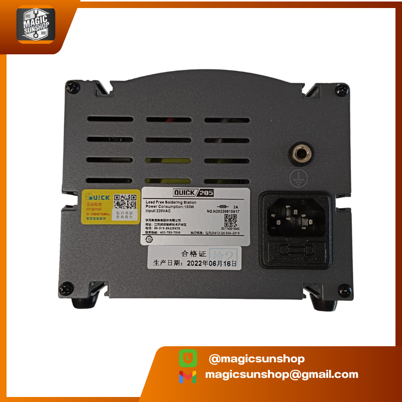 QUICK LEAD FREE SOLDERING STATION 150 W Input : 220 VAC 205 ESD