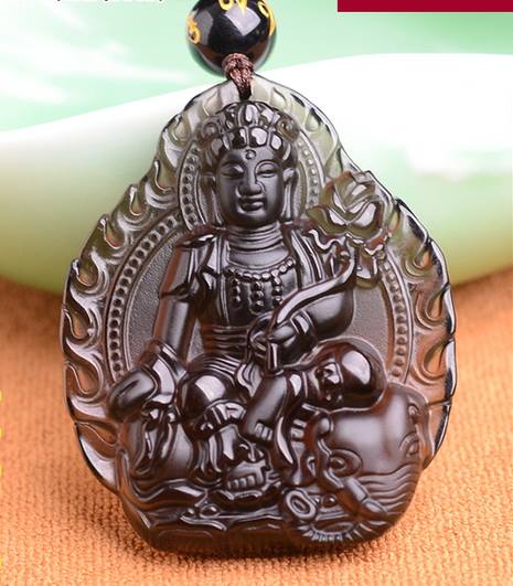 จี้หยกเจ้าแม่กวนอิม พระโพธิสัตว์กวนอิม ทรงใบโพธิ์ปางทรงพญาคชสาร