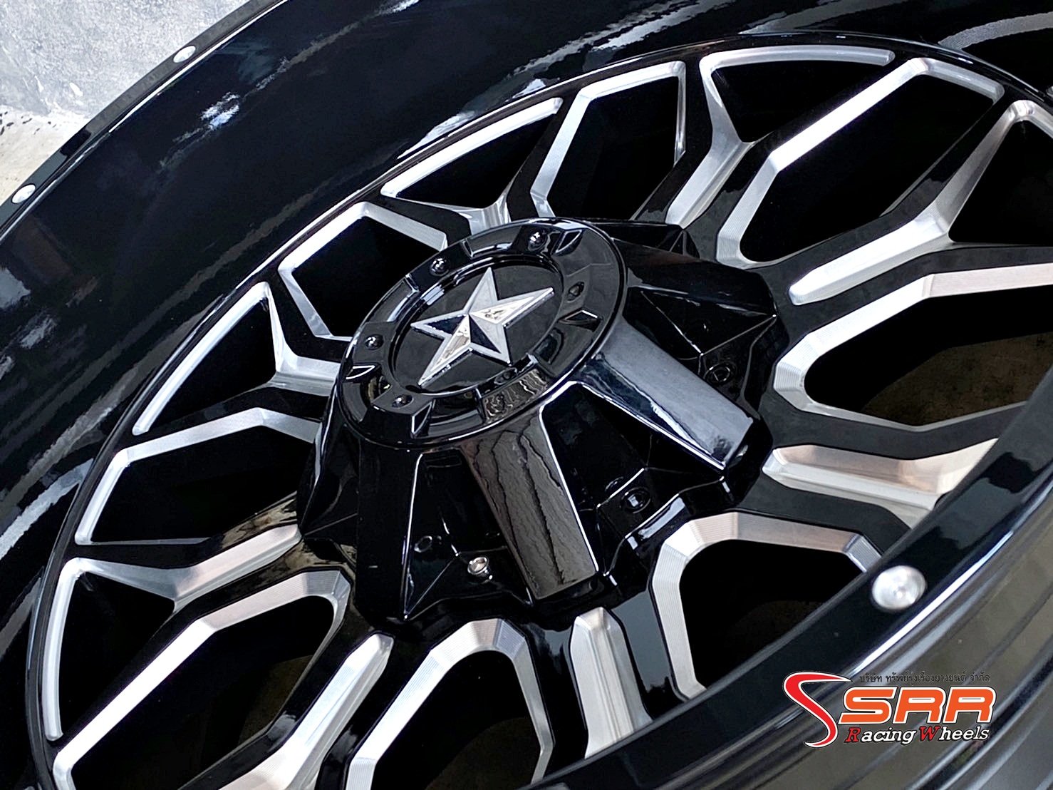 OASIS LP35 20x10 6x139.7 ET-24 BLACK MILL SPOKES+MILL DOTS