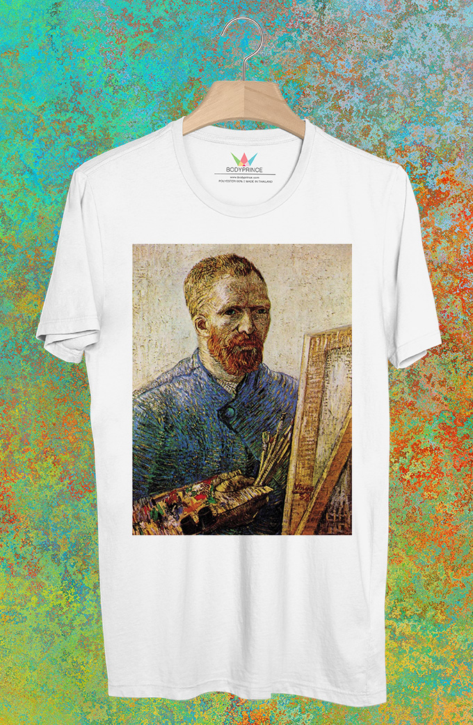 BP695 เสื้อยืด Vincent Van Gogh Self Portrait in Front of the Easel